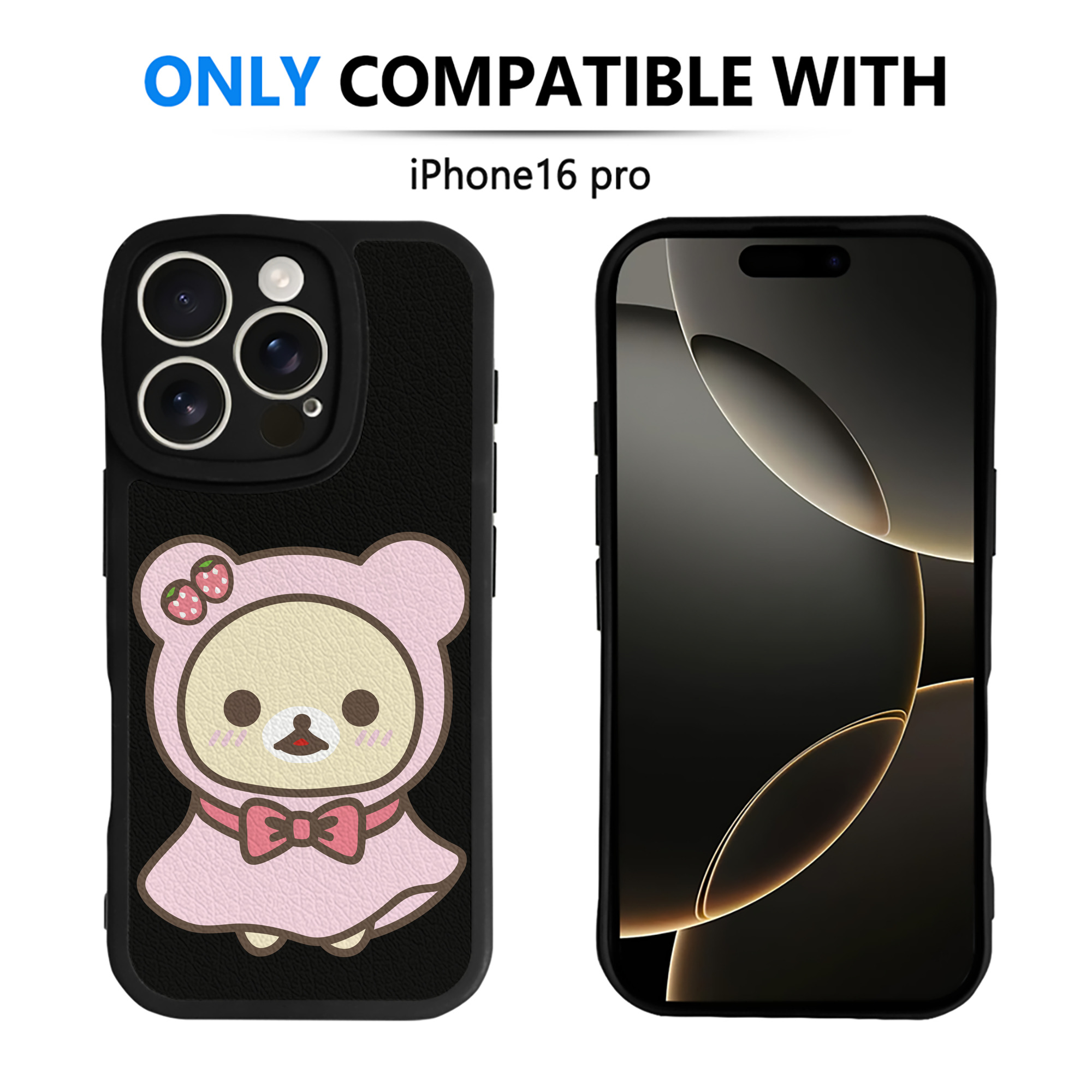 （画像用） リラックマ リラックマ キイロイトリ Rilakkuma Korilakkuma Kiiroitori 【iPhone 16シリーズ対応】シリコンスマホケース（レザー調） 材質：シリコン